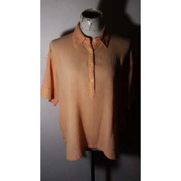 Orvis Women's ORVIS Peach Orange Short Sleeve But… - image 1