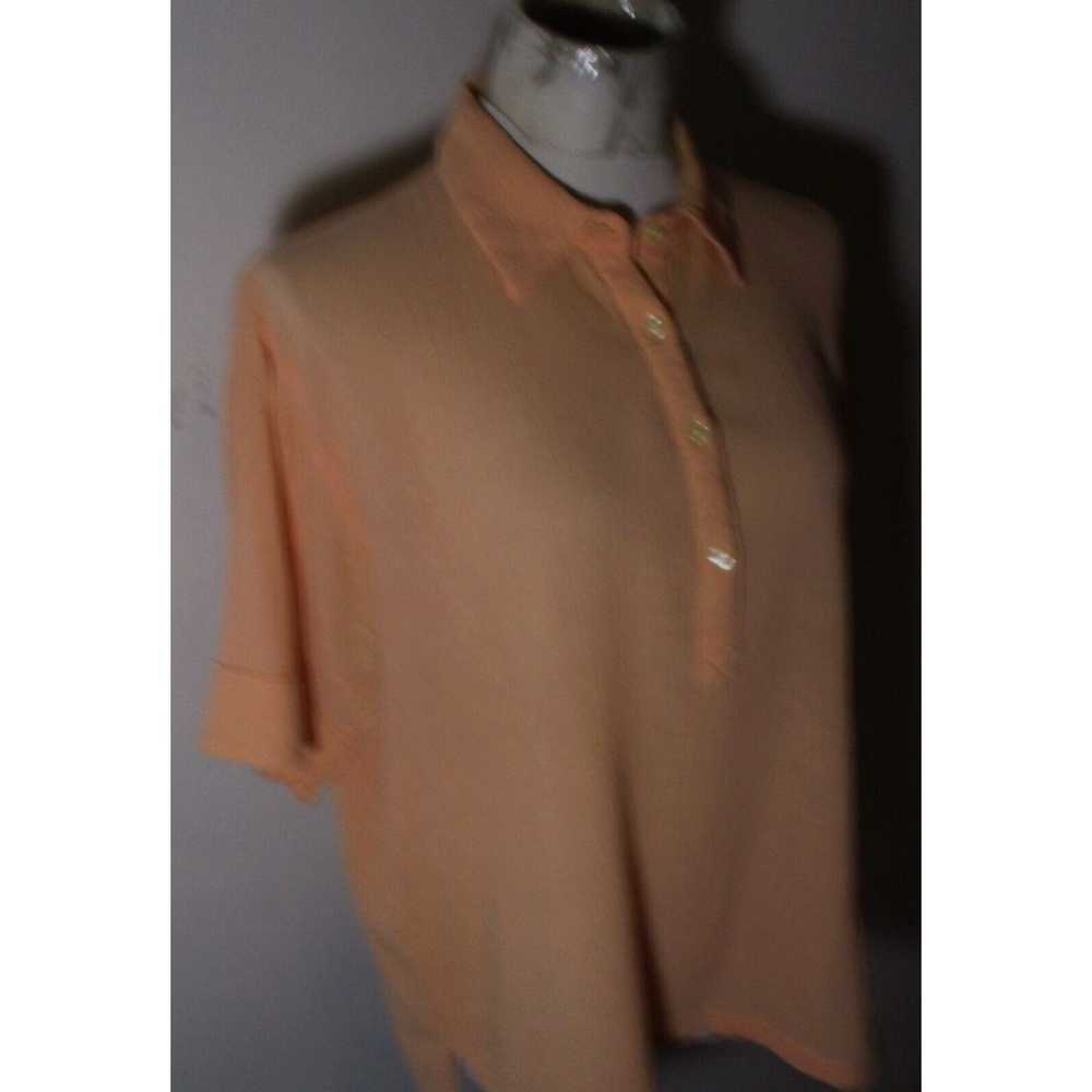 Orvis Women's ORVIS Peach Orange Short Sleeve But… - image 3