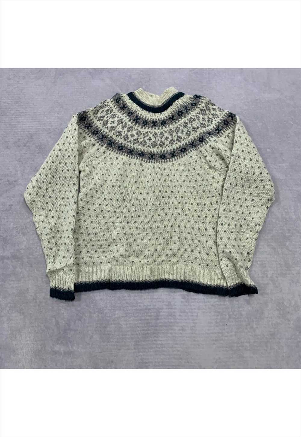 Vintage abstract knitted jumper Men's L - image 1