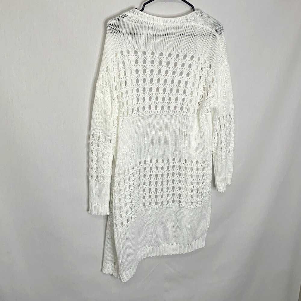 Shein SheIn Womens White Knitted Long Sleeve Open… - image 2