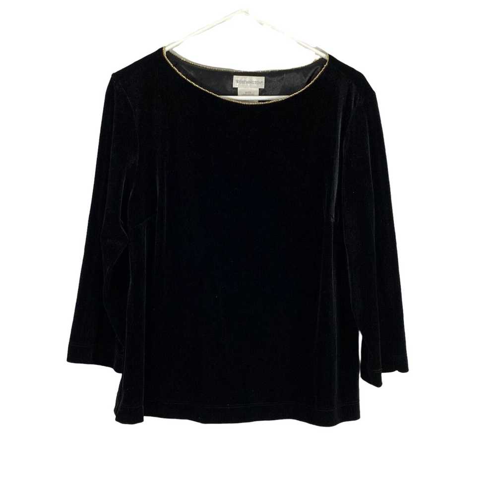 Worthington Worthington Womens Black Round Neck L… - image 1