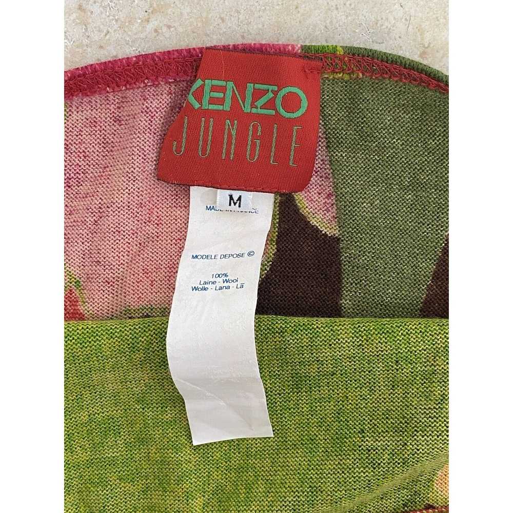 Kenzo VTG Kenzo Jungle Sweater Skirt Green Red Fl… - image 6