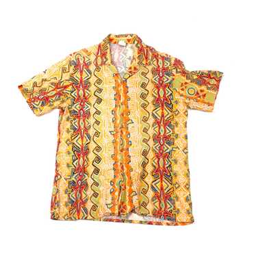 Prince VTG 90s Orange Abstract Lizard Print Shirt 