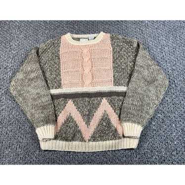 Pinko VTG 80s Hand Knit Chunky Geometric Pattern S