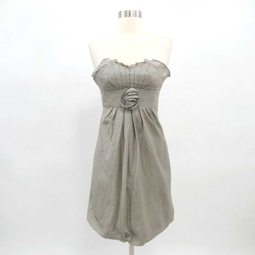 Vintage Kay Unger Strapless Dress Womens 2 Gray M… - image 1