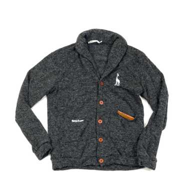 Blend Retro Grandpa Style Gray Wool Blend Cardiga… - image 1