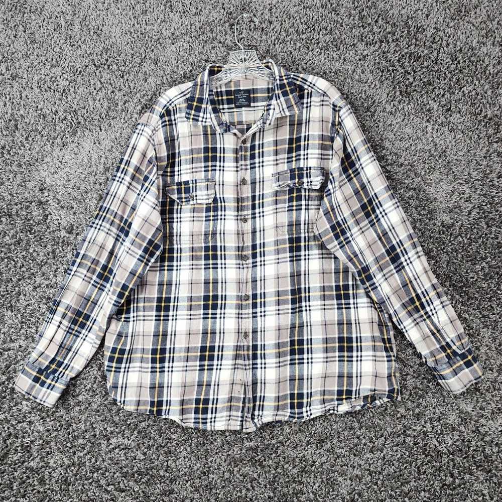 Faded Glory Faded Glory Mens Blue Beige Plaid Lon… - image 1