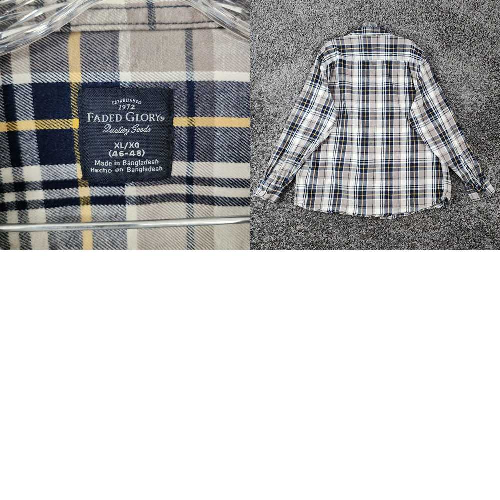 Faded Glory Faded Glory Mens Blue Beige Plaid Lon… - image 4