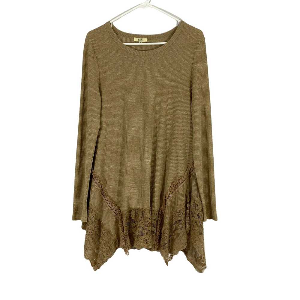 Vintage Kori America Womens Tan Long Sleeves Eyel… - image 1