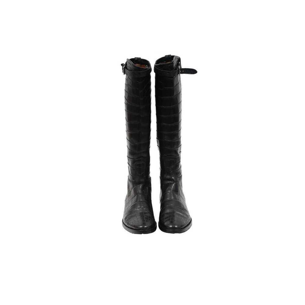 Hermes Crocodile Riding Boot Black Leather Lug Al… - image 3