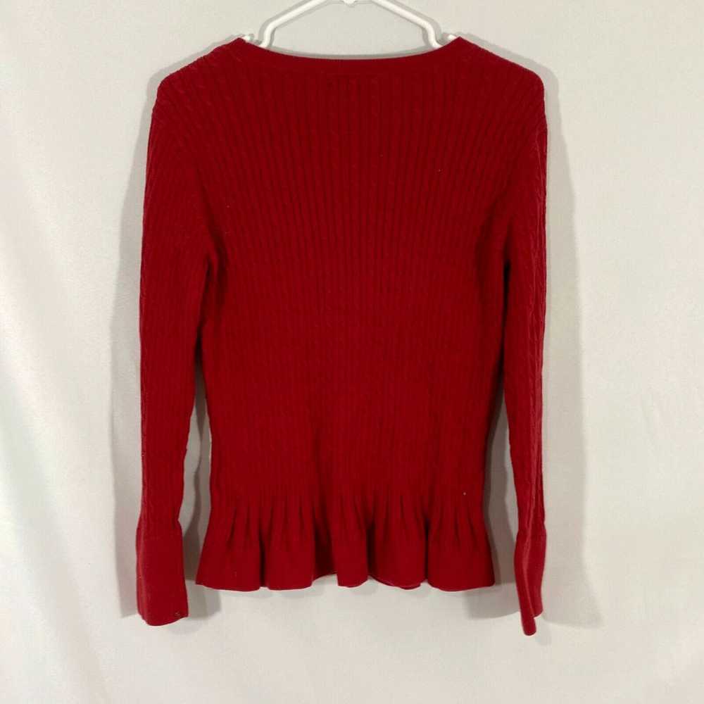 Izod Izod Womens Red Long Sleeves Cable Chain Kni… - image 2