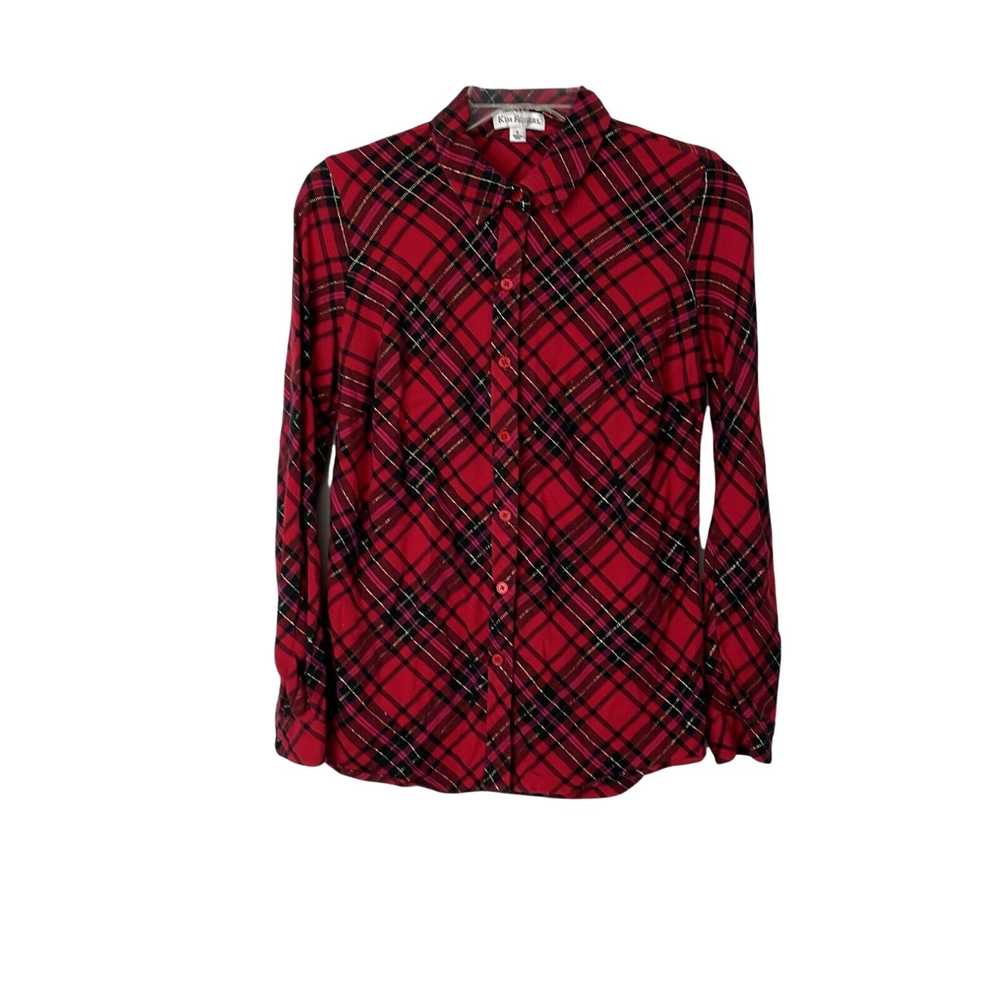 Vintage Kim Rogers Womens Red Plaid Long Sleeves … - image 1