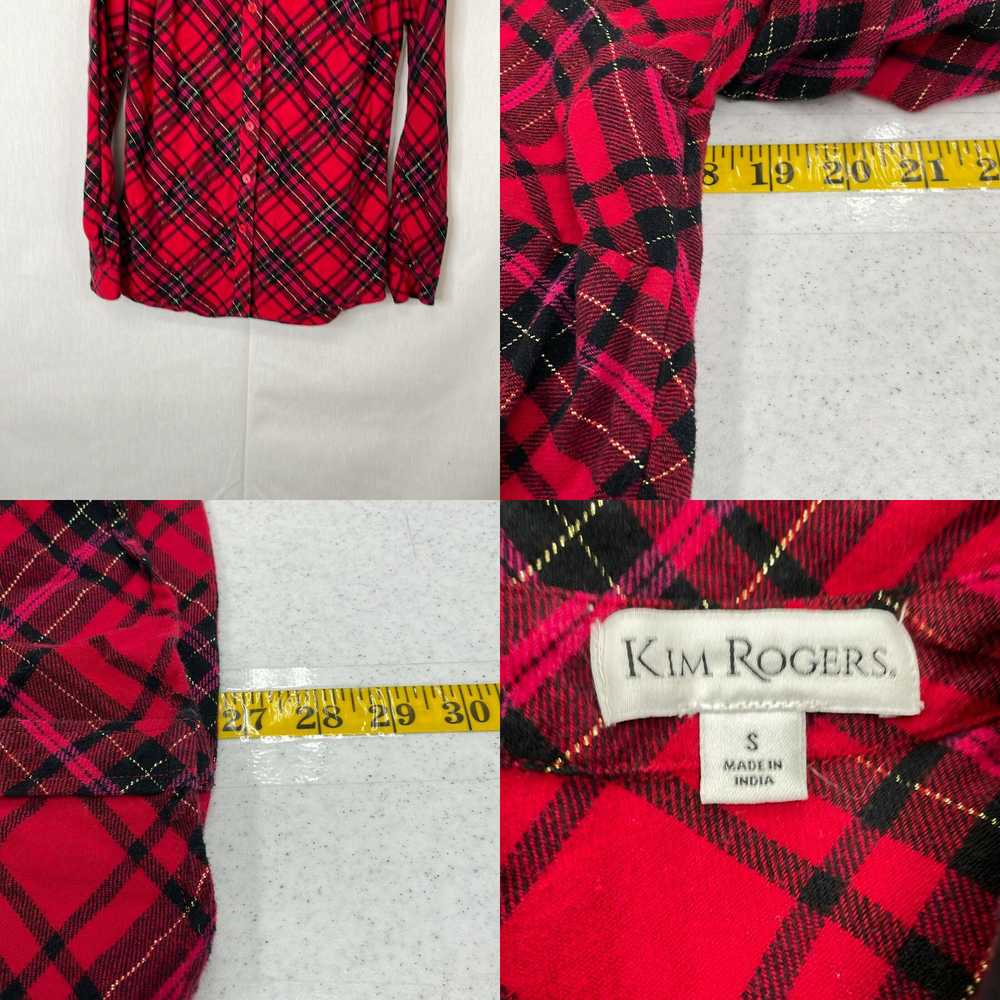 Vintage Kim Rogers Womens Red Plaid Long Sleeves … - image 4