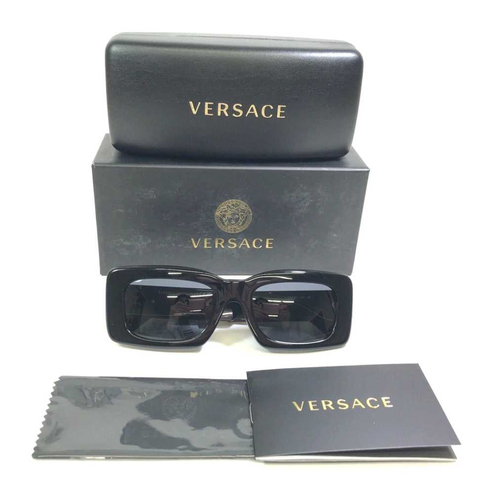 Versace Polished Black Gold Logos Accent Square S… - image 2