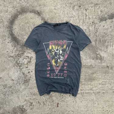 Vintage Style Kiss Rock Band Face Logo Black T shirt … - Gem