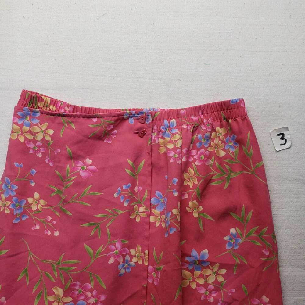 Vintage Sag Harbor A Line Skirt Pink Flowers Flor… - image 2