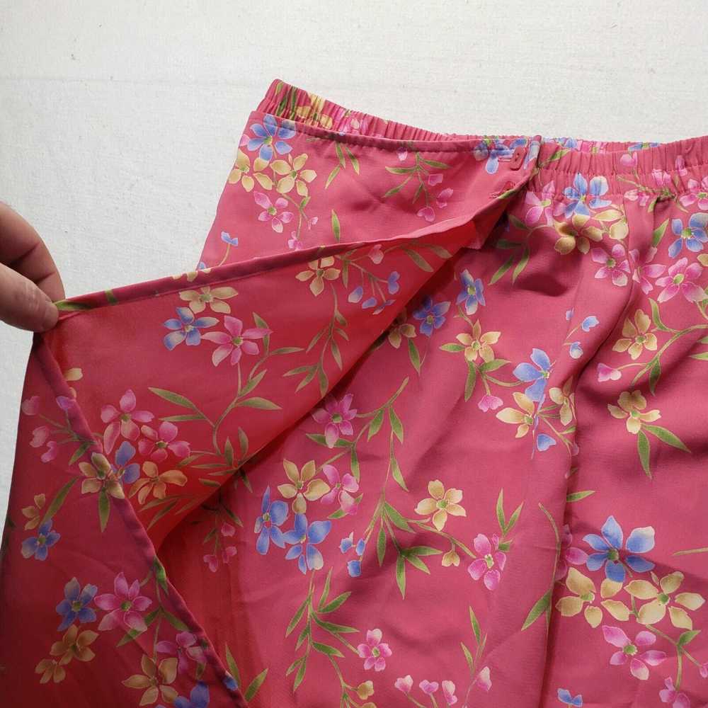 Vintage Sag Harbor A Line Skirt Pink Flowers Flor… - image 3