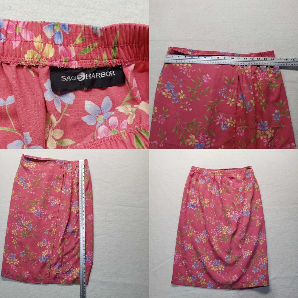 Vintage Sag Harbor A Line Skirt Pink Flowers Flor… - image 4