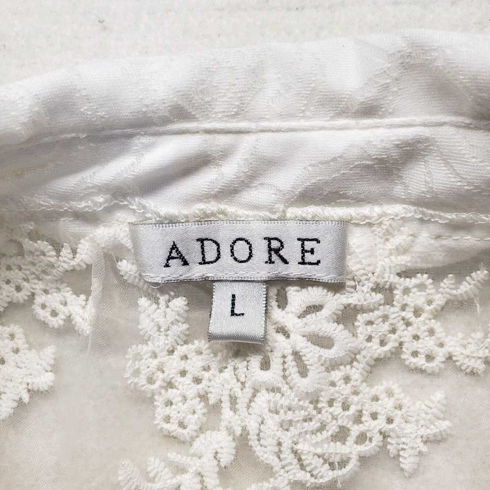 Vintage *NEW* Adore Solid White Very Lacey Button… - image 3