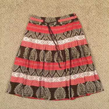 Loft Loft A-Line Skirt Size 0 Midi Lined Brown Or… - image 1