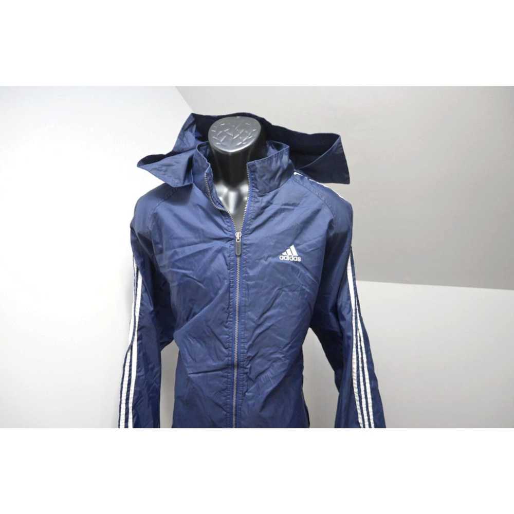 Adidas VTG Adidas Track Jacket Hoodie Blue Windbr… - image 3