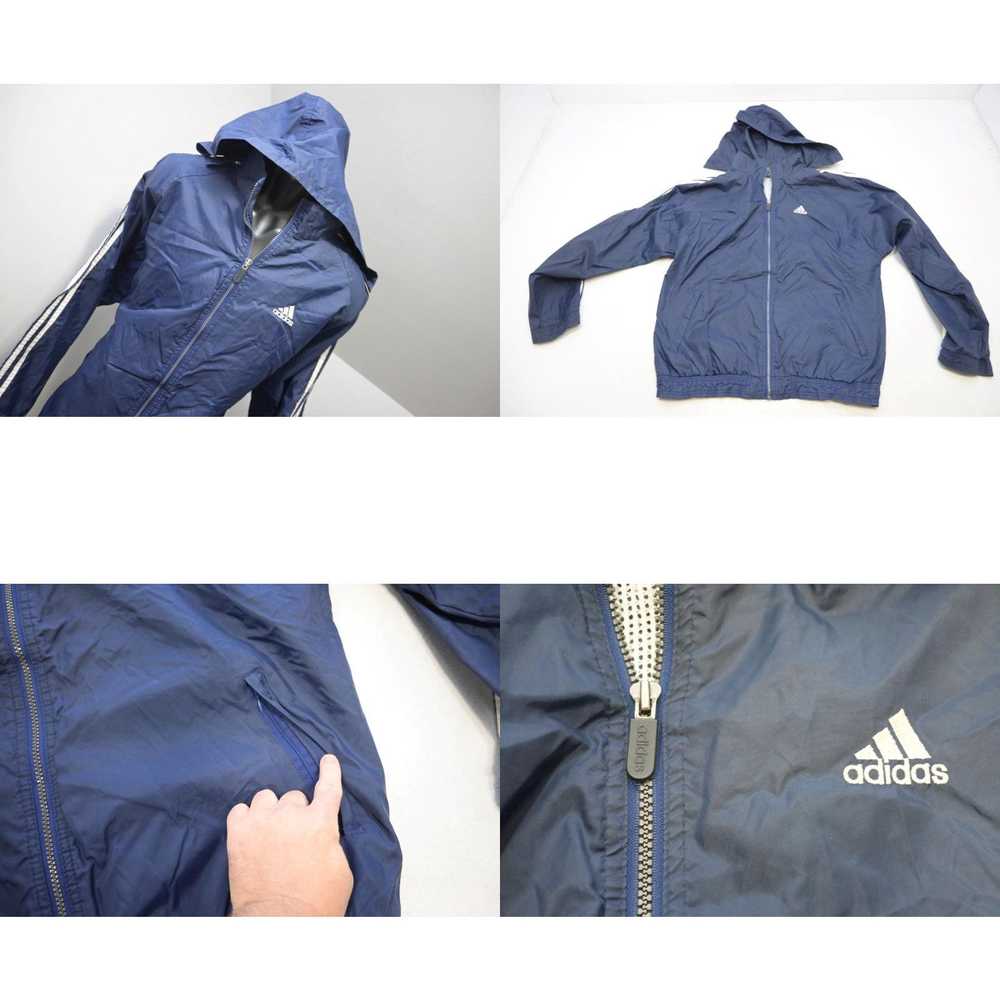 Adidas VTG Adidas Track Jacket Hoodie Blue Windbr… - image 4