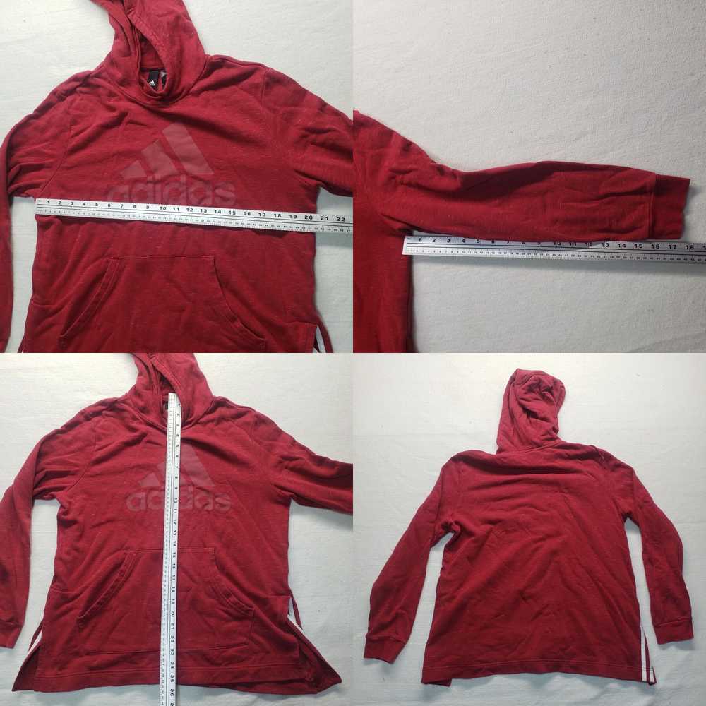 Adidas Adidas Red Hoodie Sweatshirt Logo Long Sle… - image 4