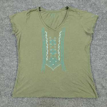 Olive Columbia Shirt Women XL Olive Green Azted S… - image 1