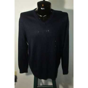 Club Room Men's CLUB ROOM Navy Blue Thin Merino Wo