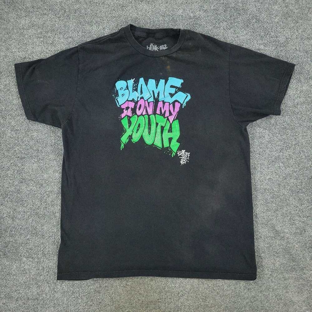 Kiton Blink182 Shirt Men Large Black Blame It On … - image 1