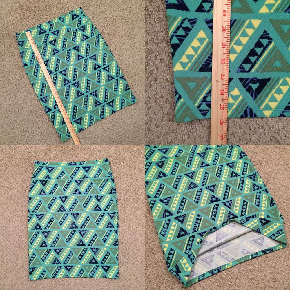 Vintage LuLaRoe Cassie Skirt XL Green Geometric P… - image 4