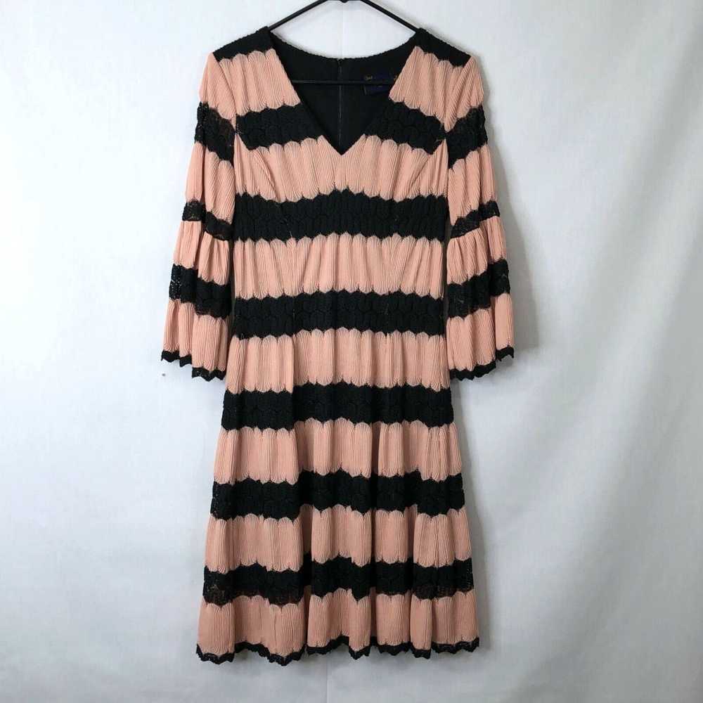 Vintage Just Taylor Womens Black Lace Striped V N… - image 1