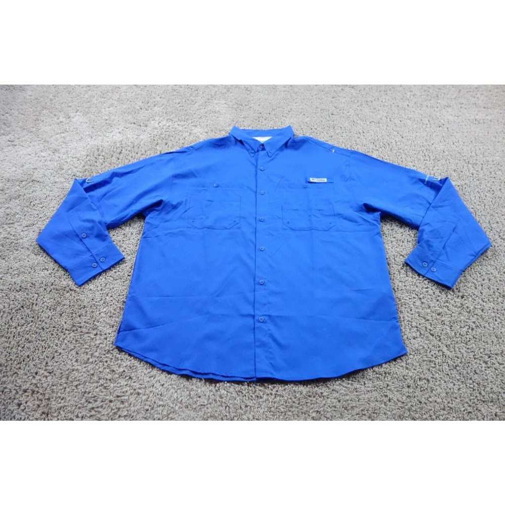 Vintage Columbia PFG Shirt Mens XL Blue Button Up… - image 1