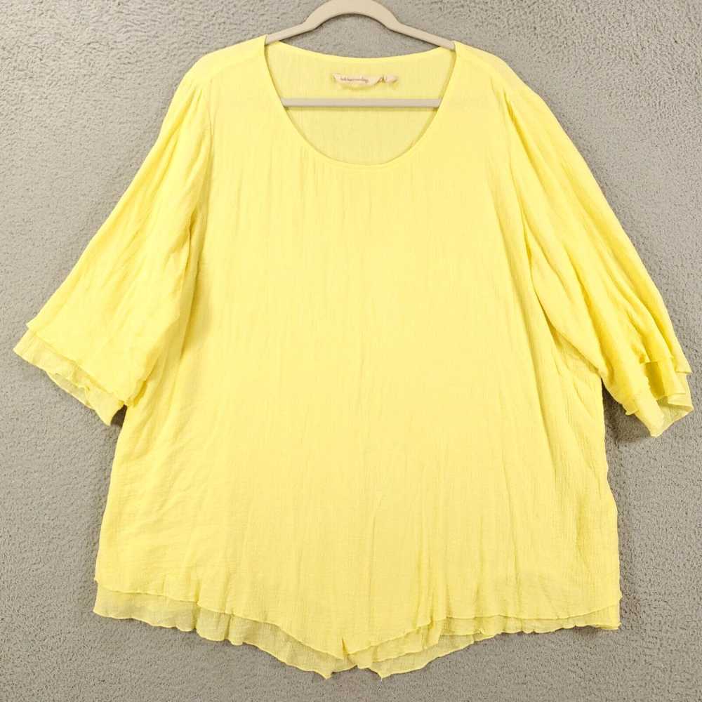 Vintage Soft Surroundings Blouse Womens XL Yellow… - image 2