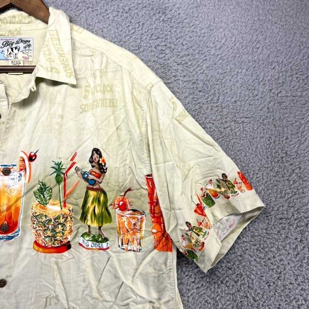 Big Dogs Vintage Dig Dogs Hawaiian Shirt Men's La… - image 2