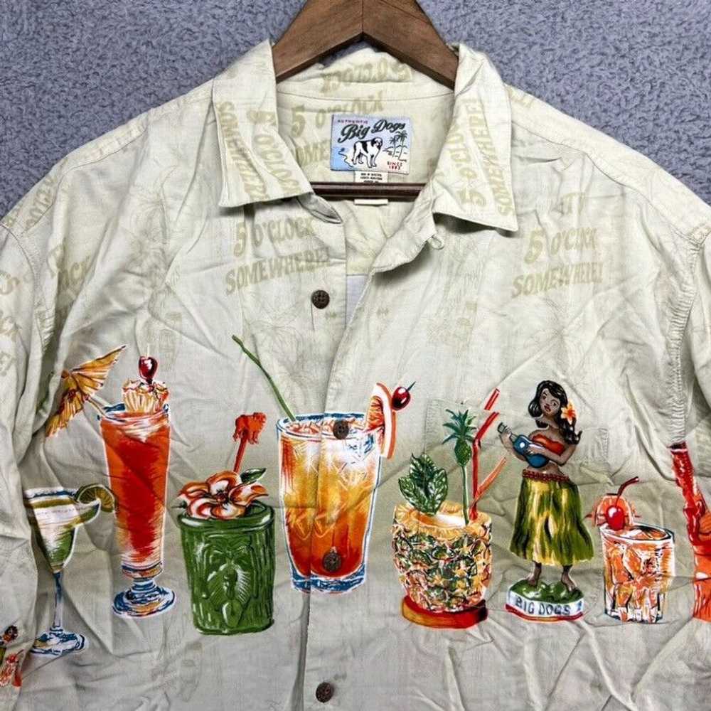 Big Dogs Vintage Dig Dogs Hawaiian Shirt Men's La… - image 5