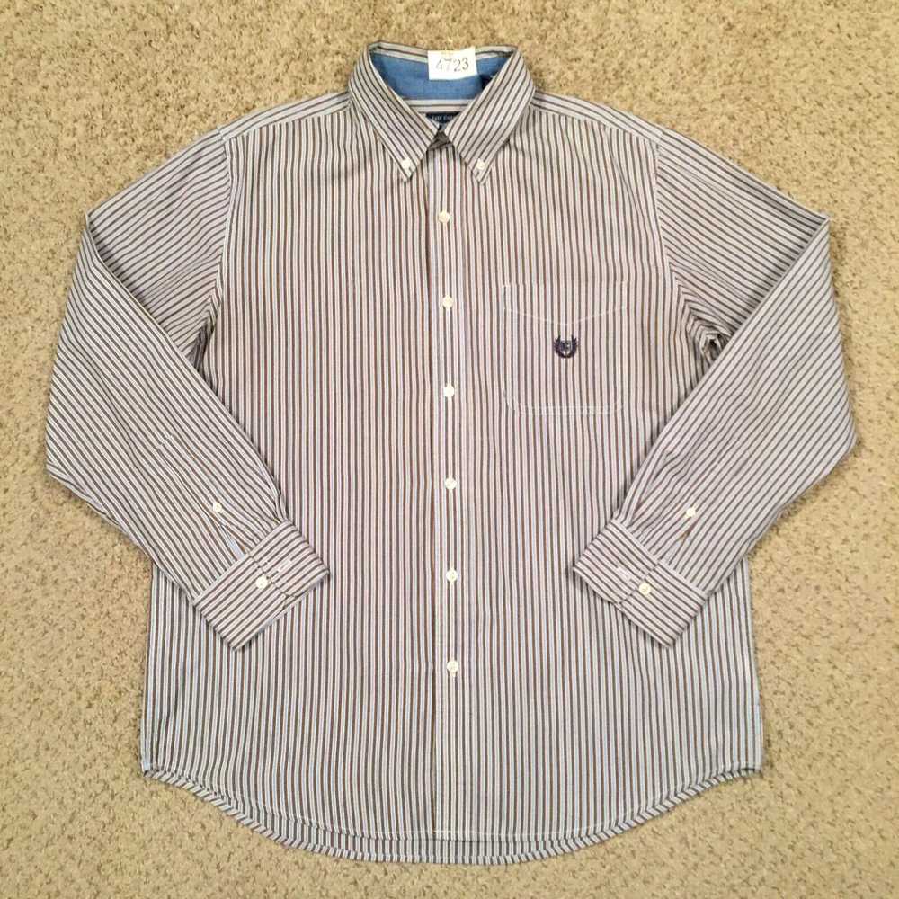 Chaps Chaps Shirt Mens Medium Brown Blue Striped … - image 1