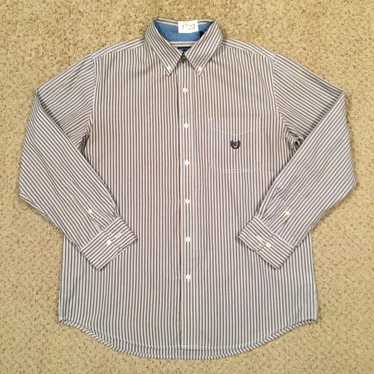 Chaps Chaps Shirt Mens Medium Brown Blue Striped … - image 1