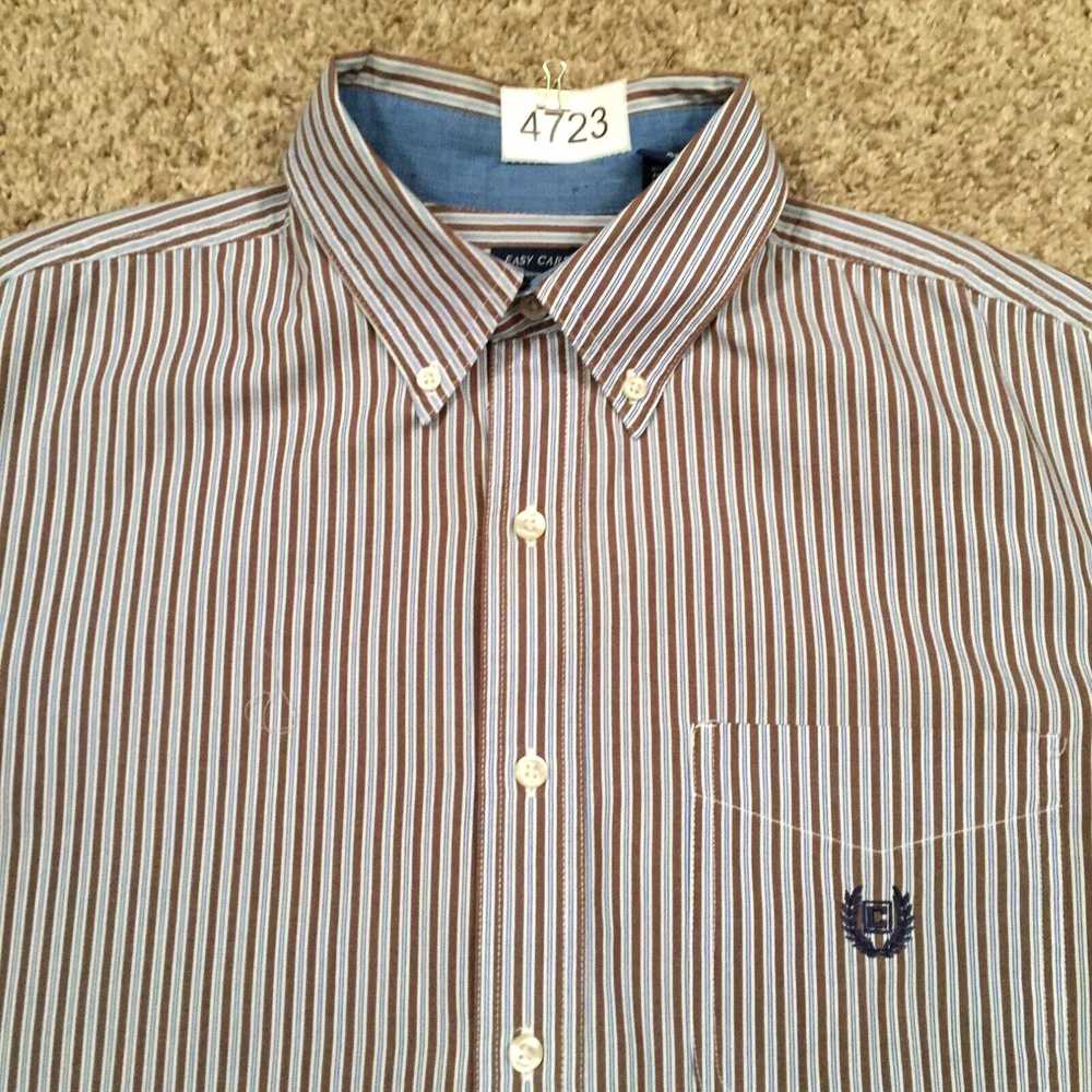 Chaps Chaps Shirt Mens Medium Brown Blue Striped … - image 3