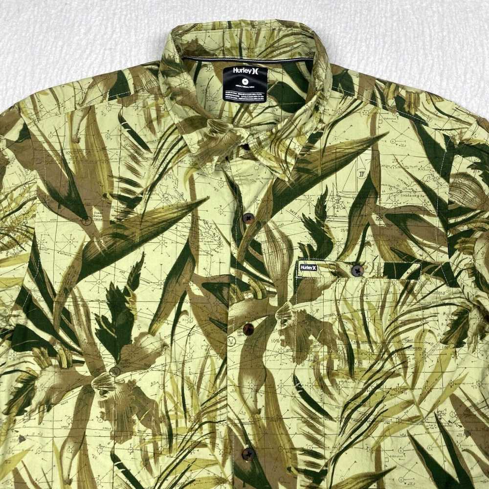 Hurley Hurley Shirt Mens Medium Green Floral Butt… - image 2