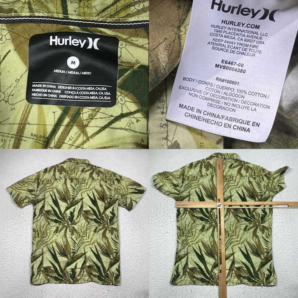 Hurley Hurley Shirt Mens Medium Green Floral Butt… - image 4