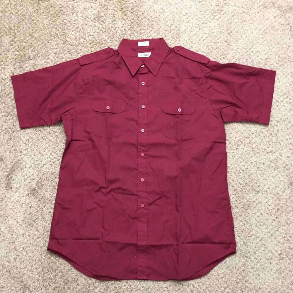 Vintage Idle Time Button Up Shirt Mens Large Maro… - image 1