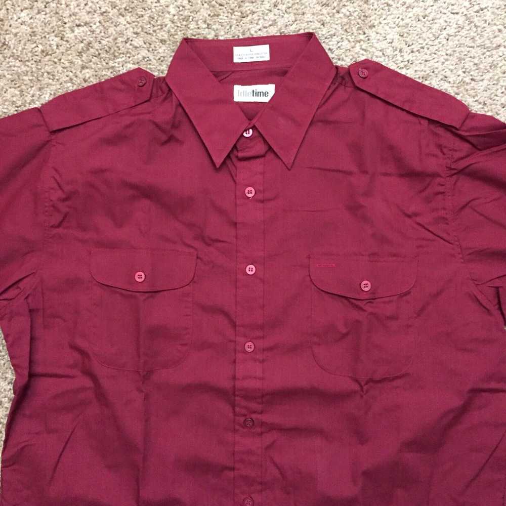 Vintage Idle Time Button Up Shirt Mens Large Maro… - image 3