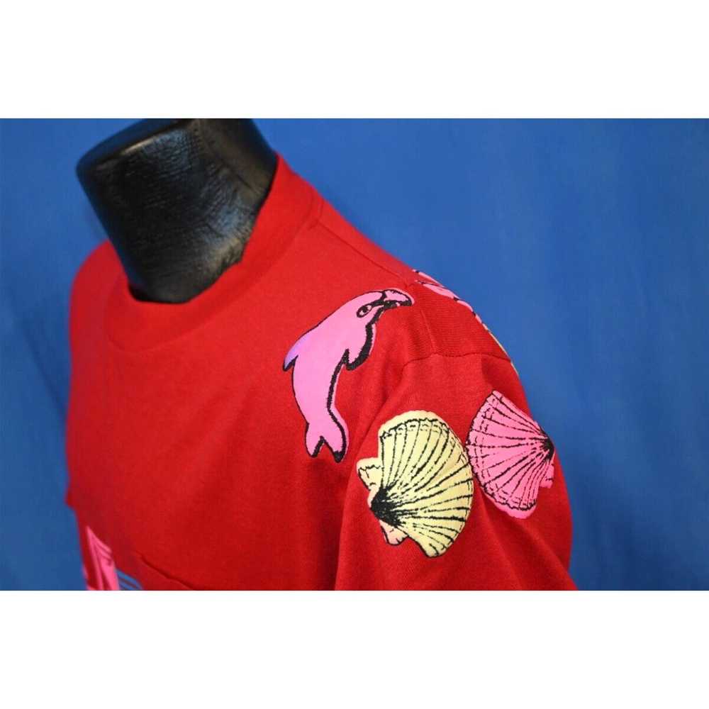 Jerzees vtg 80s FLORIDA SWORDFISH RAINBOW PUFFY P… - image 3