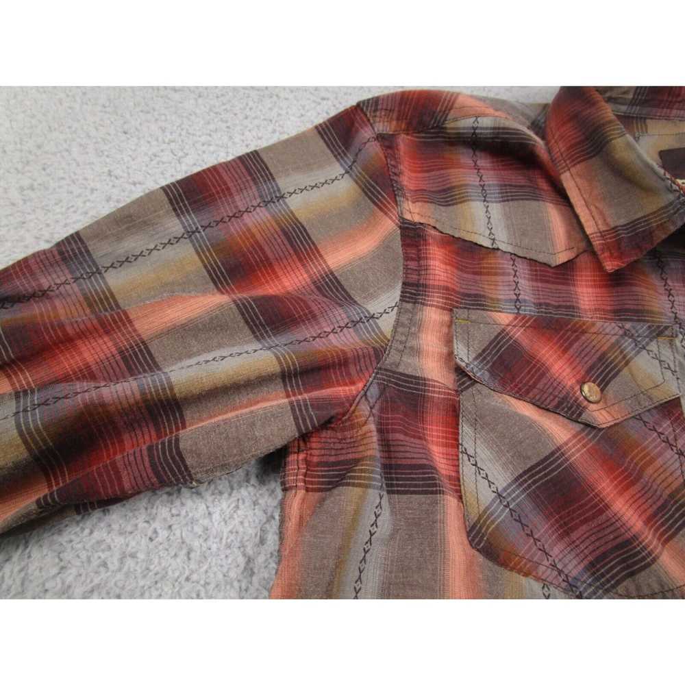 Prana Prana Shirt Mens Medium Red Plaid Pearl Sna… - image 3