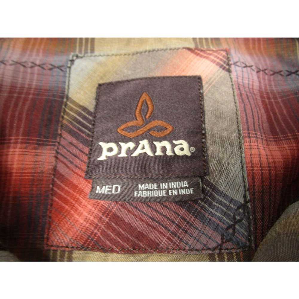 Prana Prana Shirt Mens Medium Red Plaid Pearl Sna… - image 4