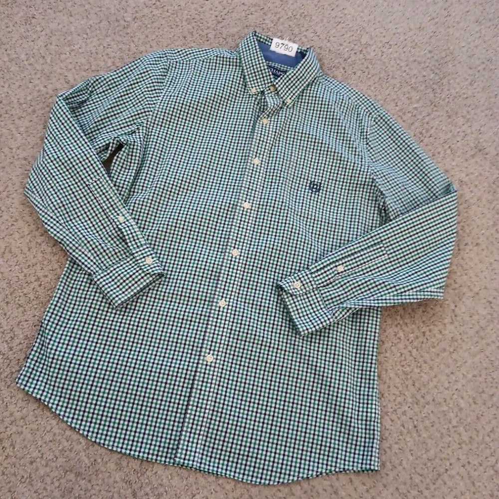 Chaps Chaps Shirt Mens Medium Green Plaid Long Sl… - image 2