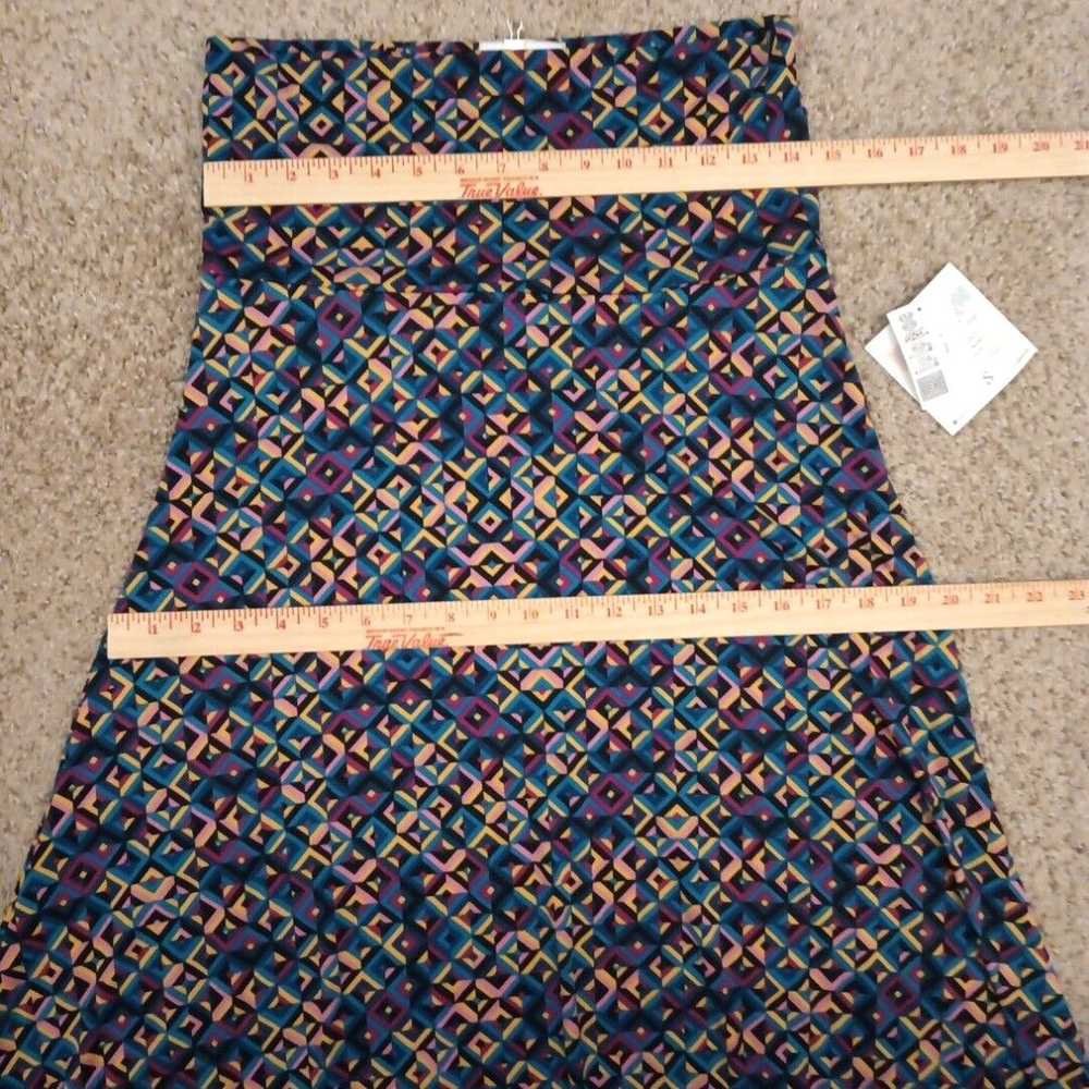 Vintage LuLaRoe Maxi Skirt Small Blue Pink Yellow… - image 2