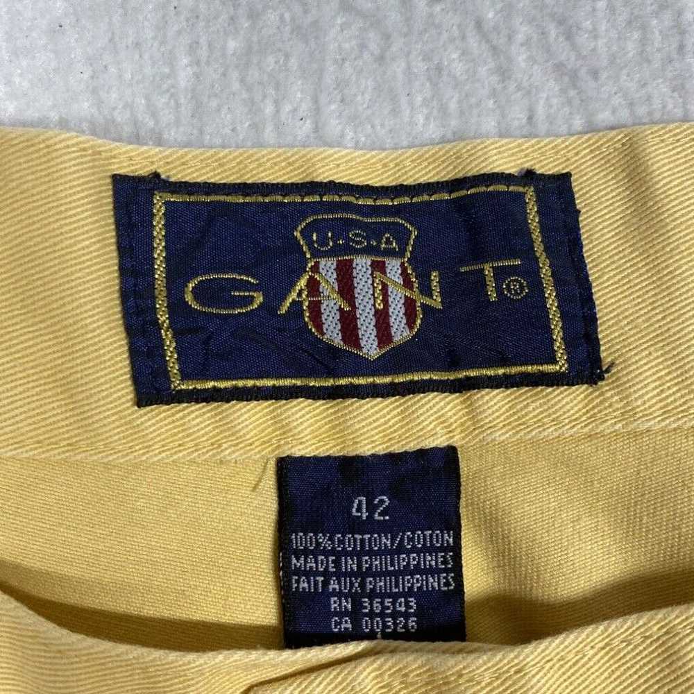 Gant GANT Shorts Mens Size 42 Yellow Pleated Adul… - image 3