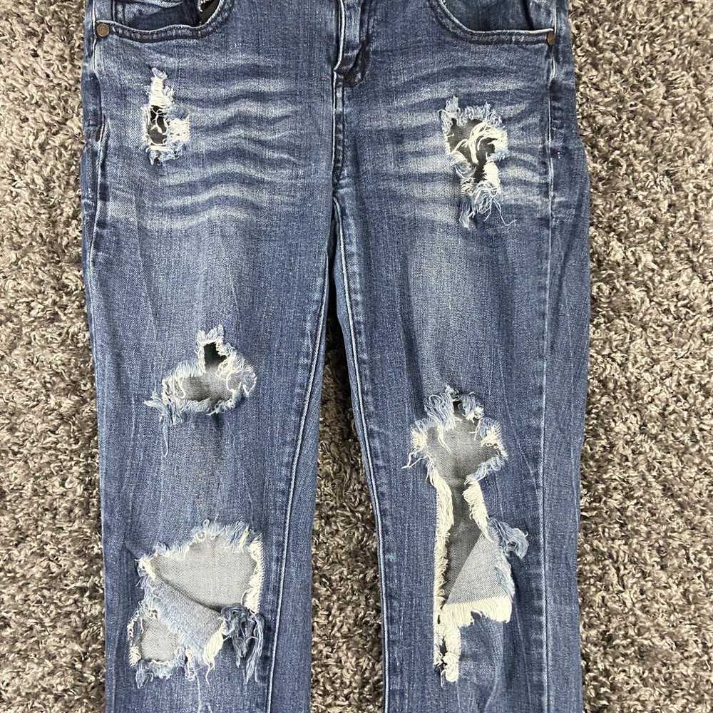 Vintage Refuge Women’s 2 Distressed Blue Jeans Sk… - image 3